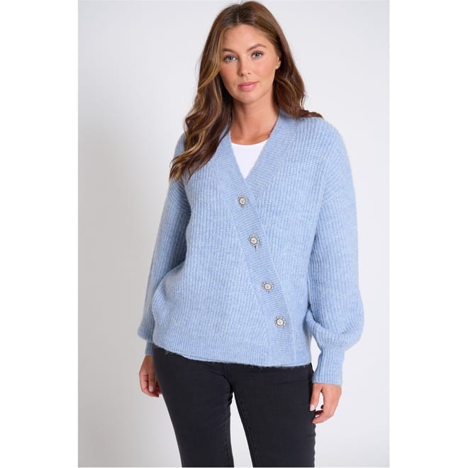 Asymmetrical V-Neck Long Sleeve Sweater