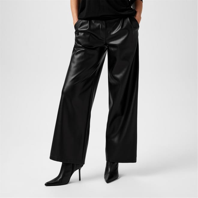Pu Wide Leg Trousers