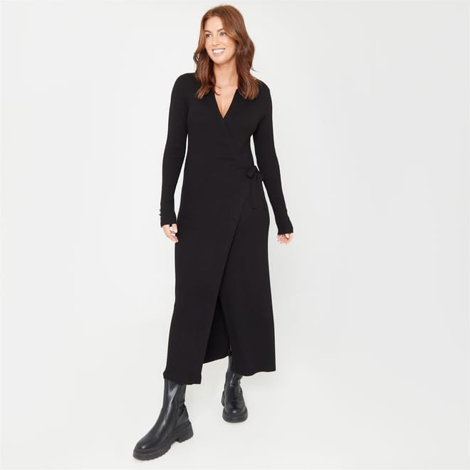 You V-Neck Maxi Wrap Dress