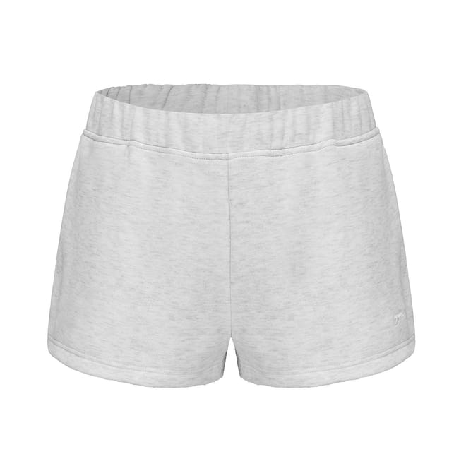 Heathered Sweat Shorts with Curved Hem
