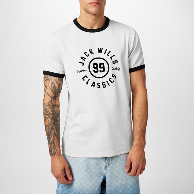 Ringer Regular Fit Lettering T-Shirt