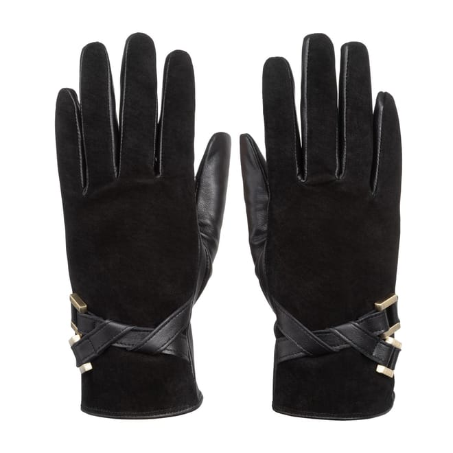 Suede Leather Mix Gloves