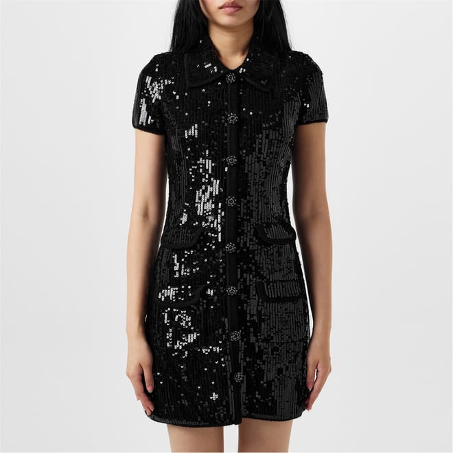 Knit Sequin Mini Dress