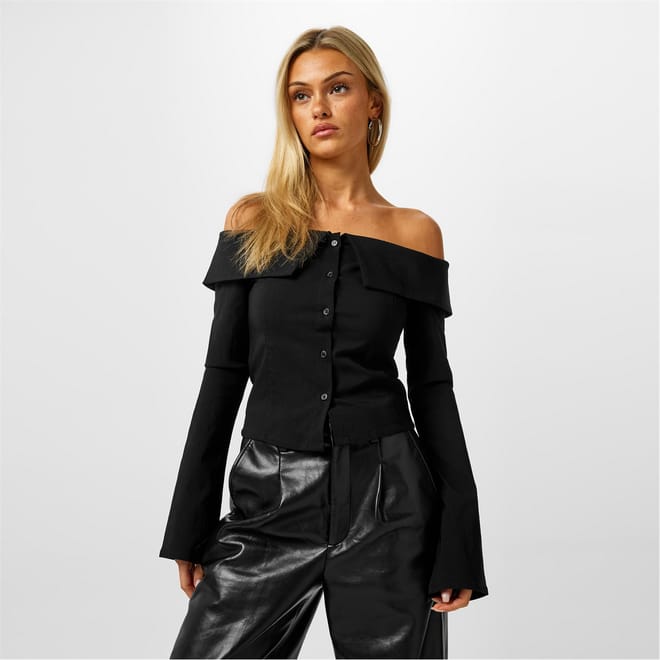 Off the Shoulder Long Sleeve Shirt