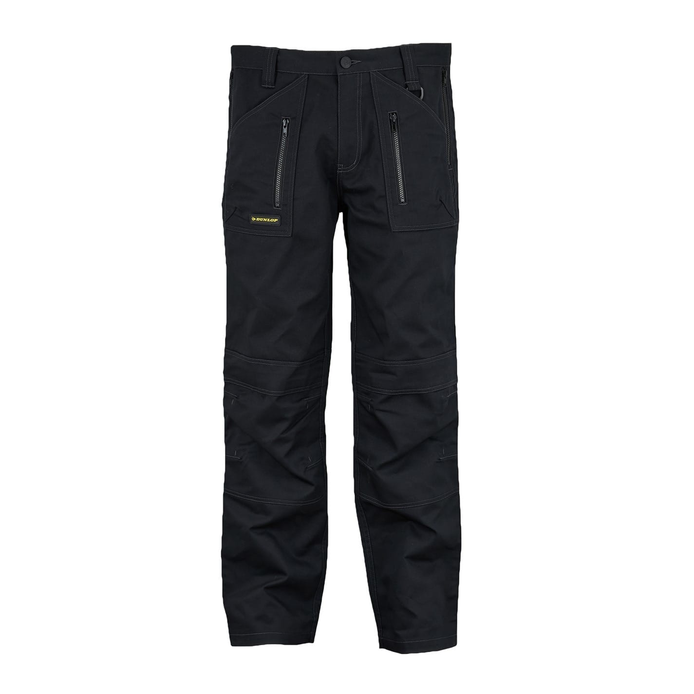 Black Dunlop Mens Workwear Zipper Trousers - Get The Label