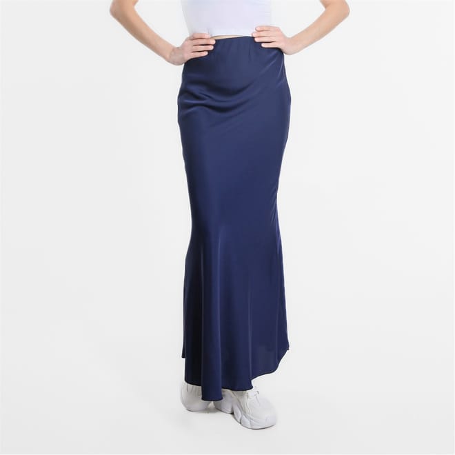 Satin Midi Trumpet Skirt