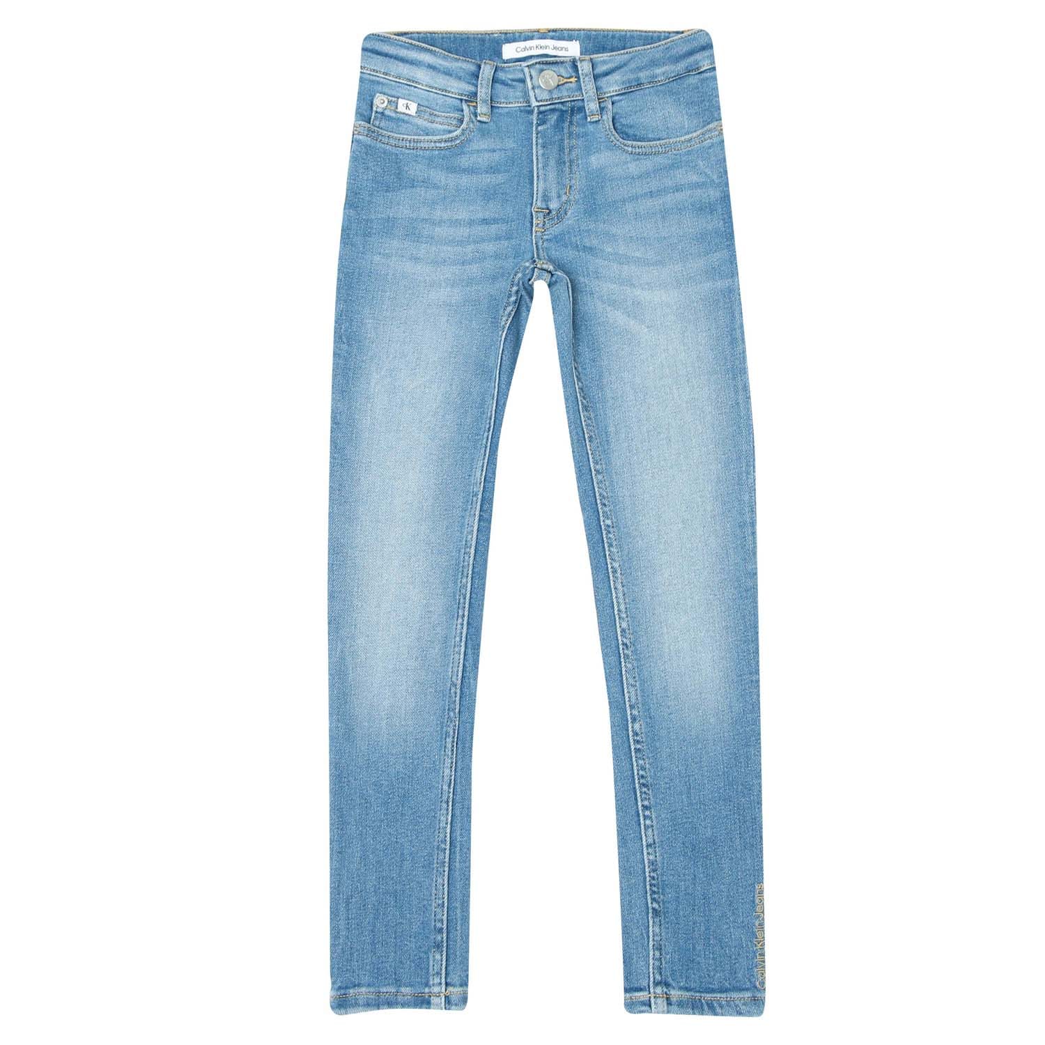 Calvin Klein Junior Girls Mid Rise Skinny Jeans in Denim