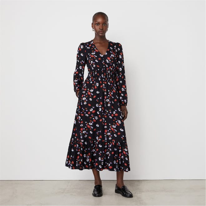 Erina V-Neck Midi A-Line Dress