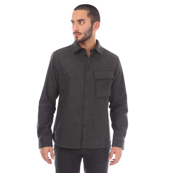 Cotton Houndstooth Scale Shirt