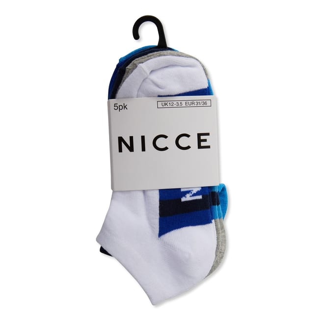5 Pack Lettering No Show Socks