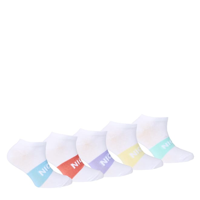 5 Pack Towson Junior Lettering No Show Socks