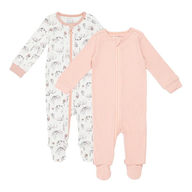 2 Ribbed Sleepsuits Babies