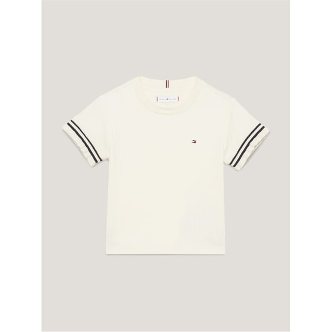 Ribbed Knit Short Sleeve Top