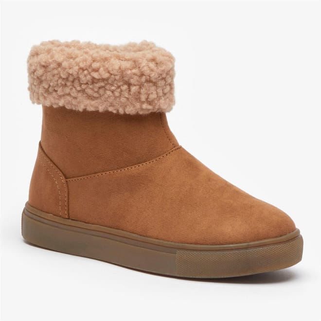 Girls Borg Trim Ankle Boot