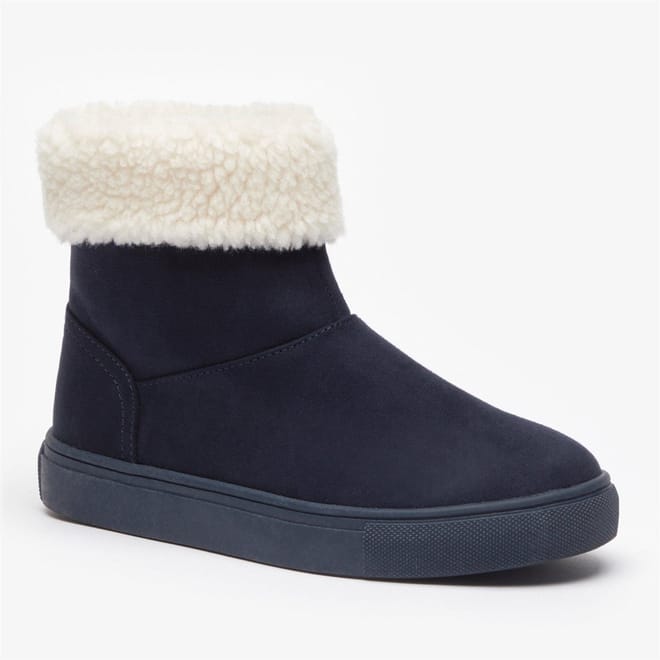 Girls Borg Trim Ankle Boot