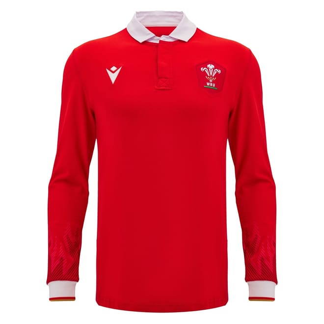 Welsh Rugby Union Home Long Sleeve Shirt 2024 2025 Adults