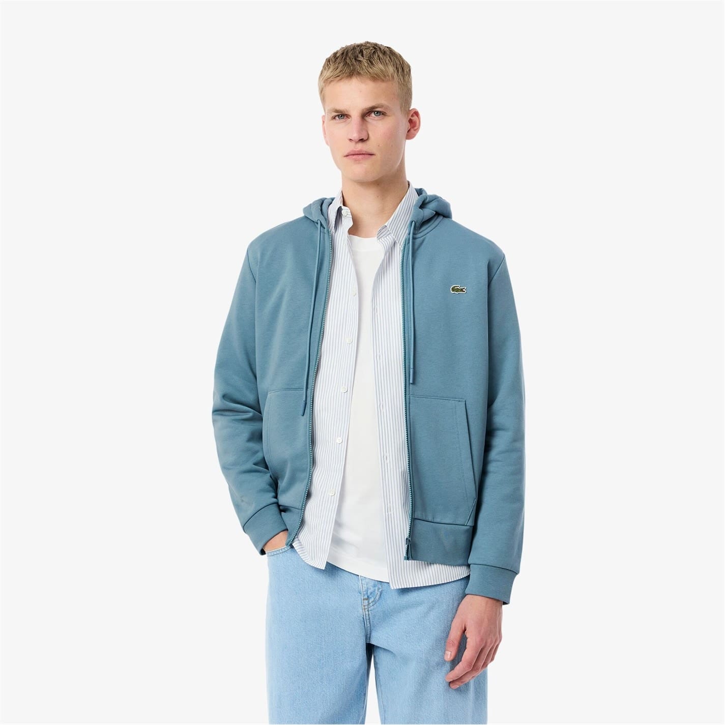 Blue Lacoste Croc Zip Hoodie - Get The Label