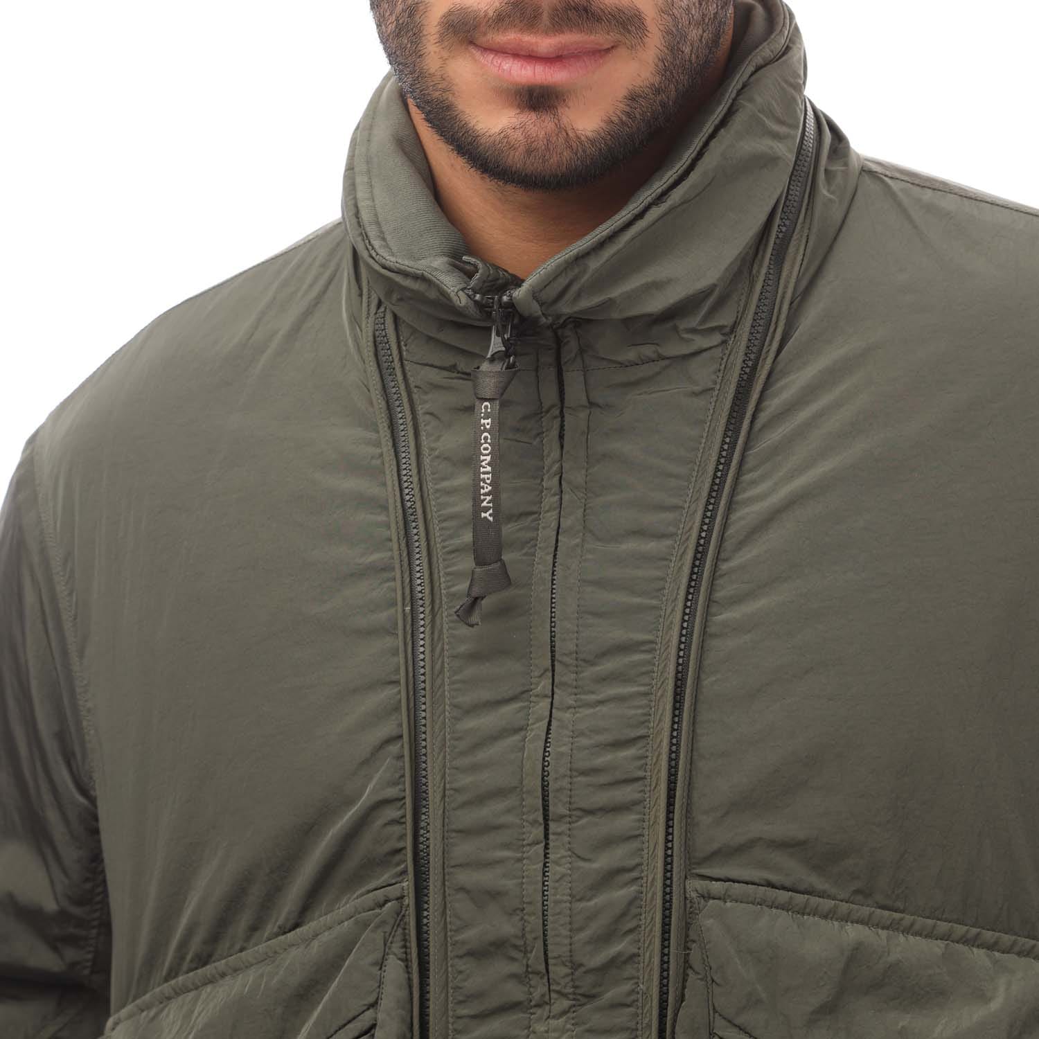 Green C.P. Company Chrome-R Body Zippers Padded Jacket - Get