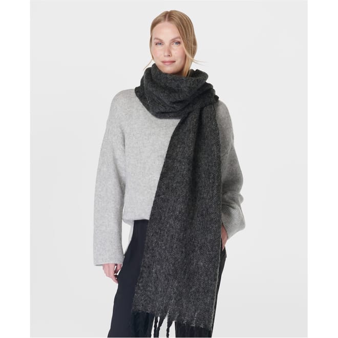 Solid Oblong Scarf with Fringe