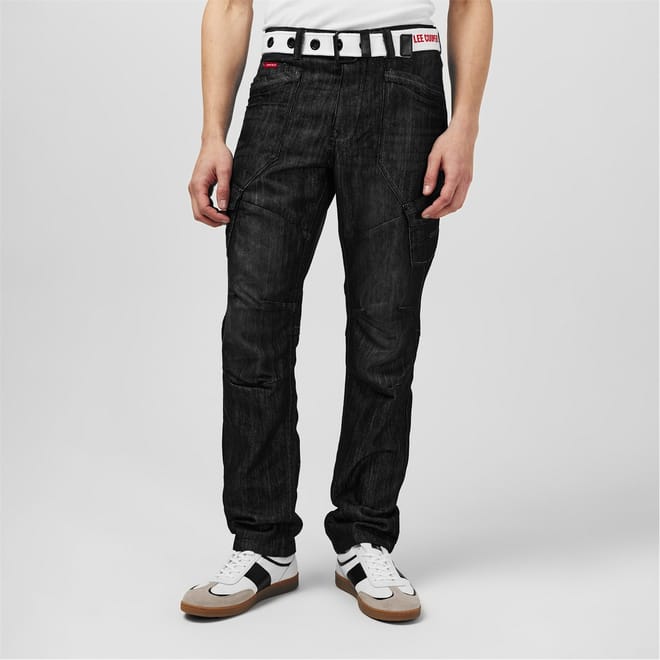 Mens Belted Cargo Jeans