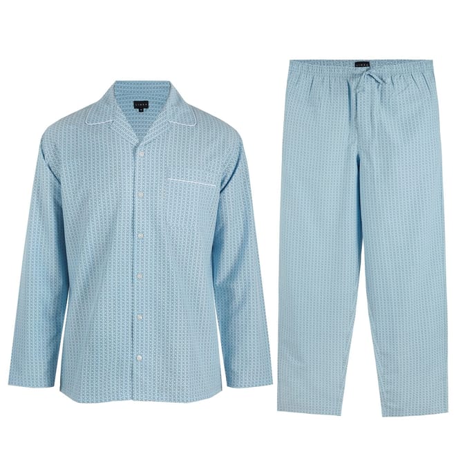 Geo Print Collared Pyjama Set