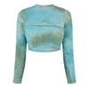 Tie Die Cut Out Cropped Crew Neck Top