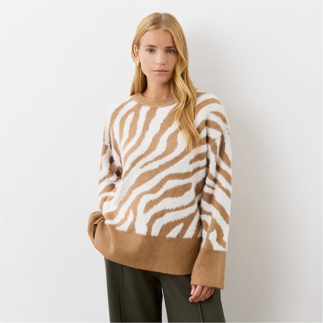 Tulle Crew Neck Relaxed Fit Sweater