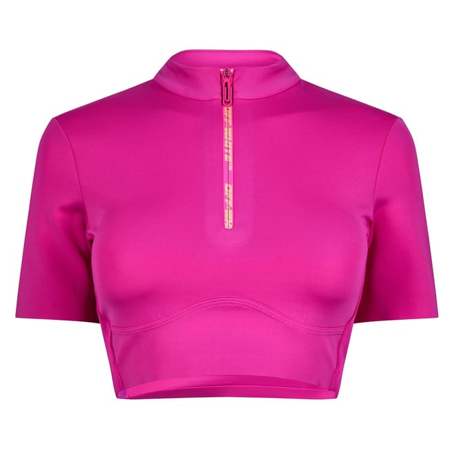 Cropped Mock Neck Regular Fit T-Shirt