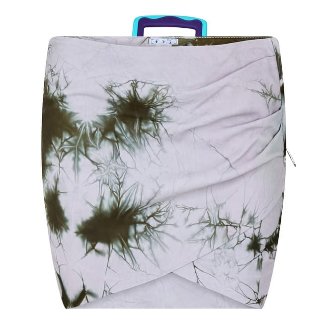 Leather Mini Tie Dye Wrap Skirt