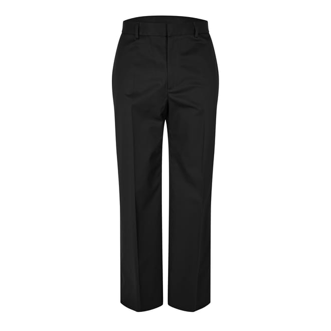 Solid Patterned Straight Leg Tailoring Trousers