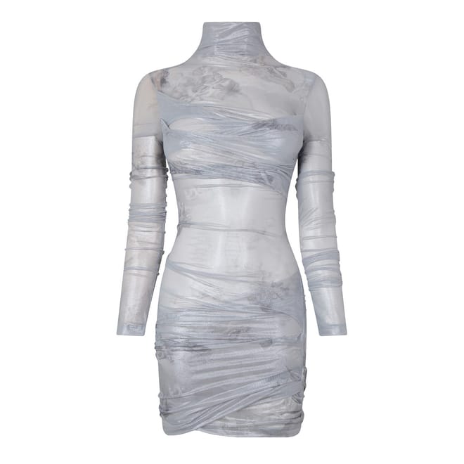 High Neck Mini Bodycon Dress