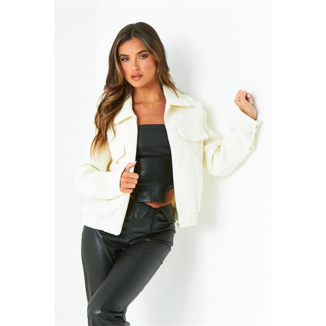 Textured Bomber Jacket