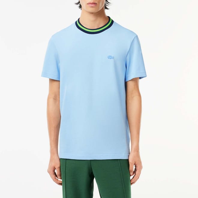 Stripe Collar Stretch Piqué T-Shirt