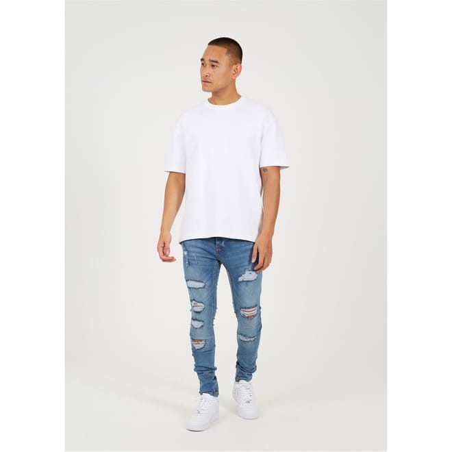 Denim Skinny Jean With Rip Detail