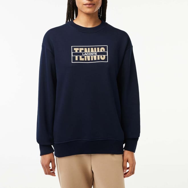 Oversized Tennis Print Fleece Jogger Sweatshirt