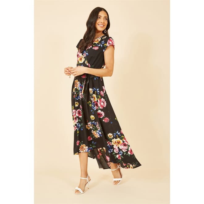 Floral Dipped Hem Midi Dress