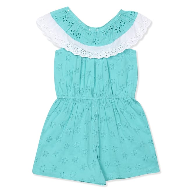 Girls Lace Off-Shoulder Playsuit
