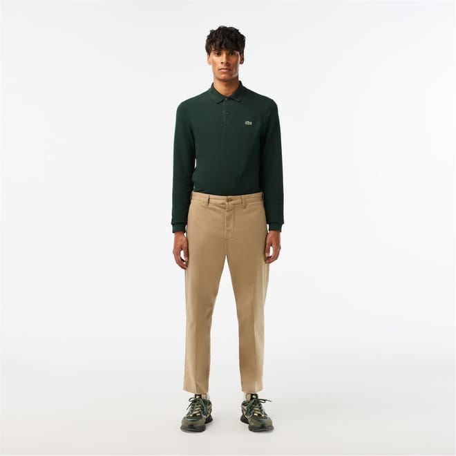 Hh2709 Solid Patterned Straight Chinos