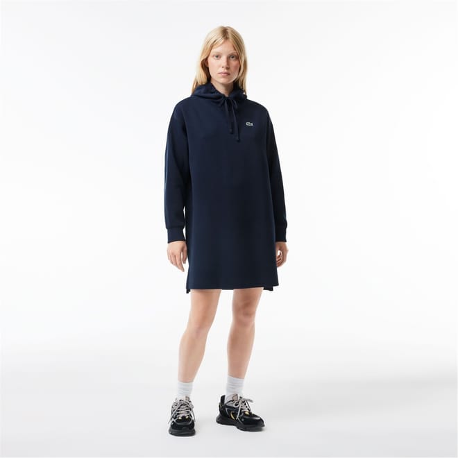 Ef2167 Hooded Knee Length Sweatshirt Dress