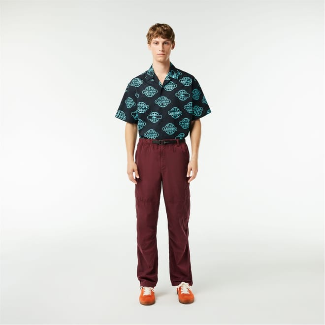 Solid Cargo Straight Pants