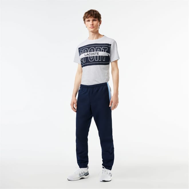 Vertical Logo Color Block Slim Cut Track Pants
