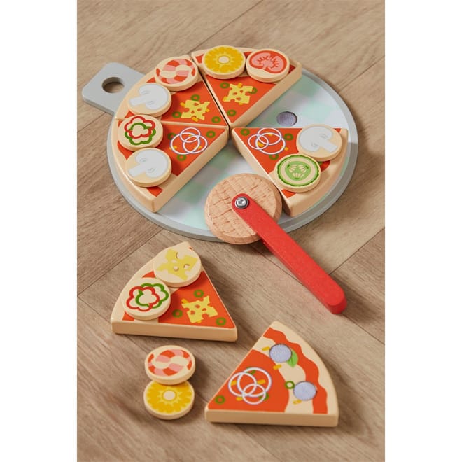Wooden Pizza And Toppings