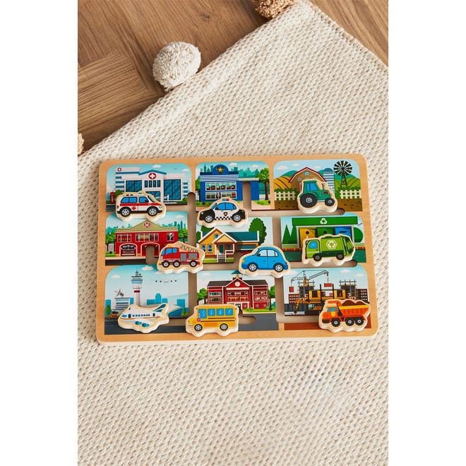 Wooden Chunky Vehicle Puzzle