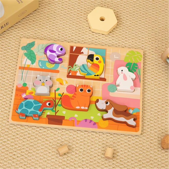 Wooden Chunky Pets Puzzle
