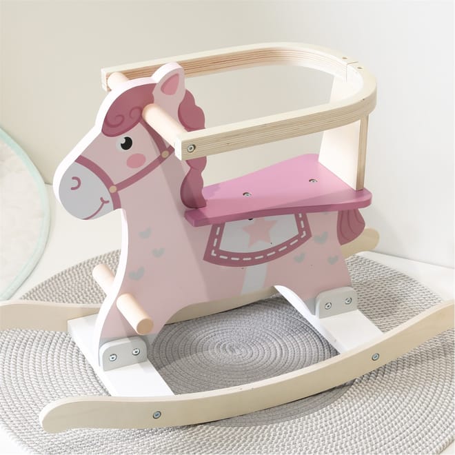Wooden Rocking Horse   Pink