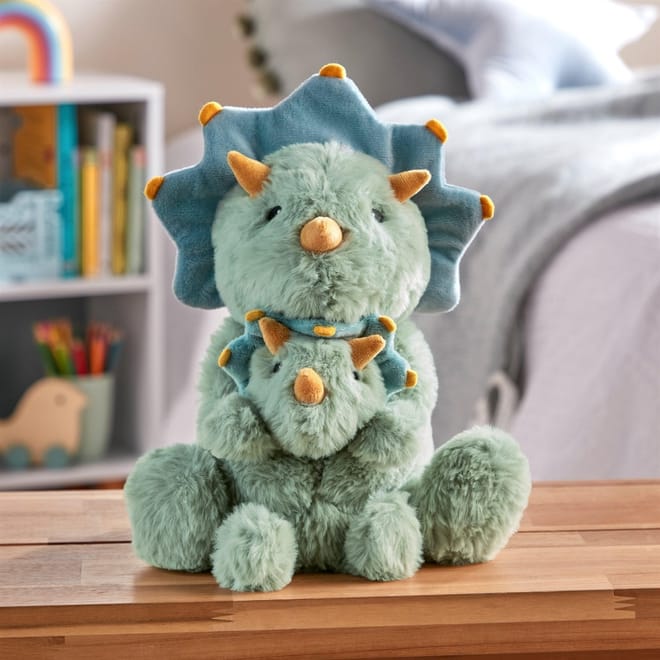 Baby Bear Dinosaur Plush With Rattle