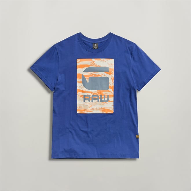 Camo Box Print Crew Neck T-Shirt