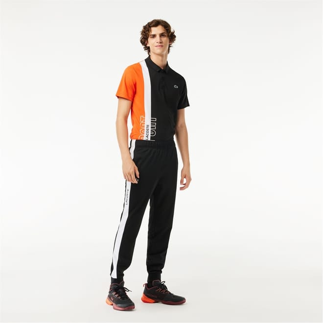 Vertical Logo Color Block Slim Cut Track Pants