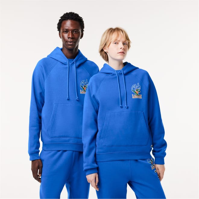 Embroidered Crocodile Print Raglan Sleeve Hooded Sweatshirt