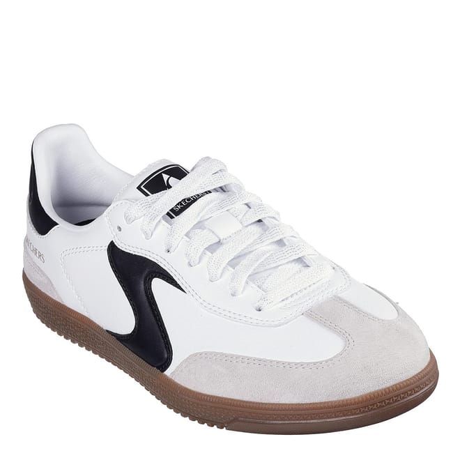 Womens Duraleather  And  Suede Overlay Lace Up Low Top Trainers